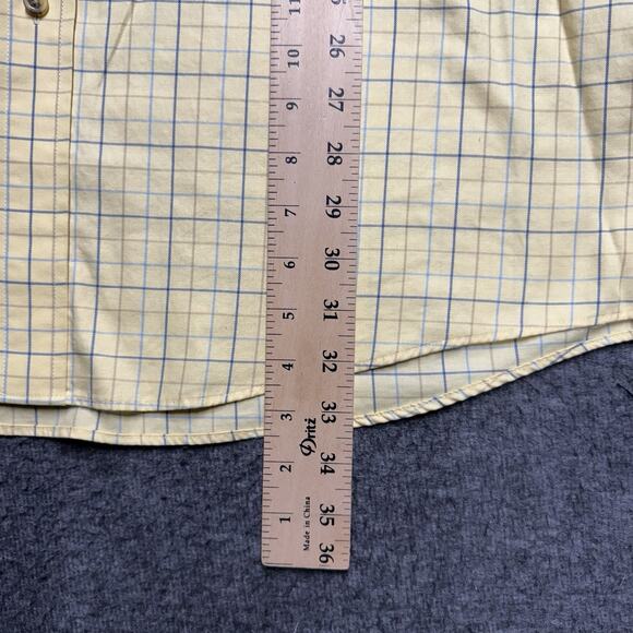 LL Bean Wrinkle Free Traditional Fit Shirt Mens XL TALL Yellow Plaid Button Down - Picture 5 of 5